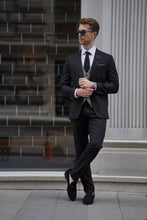 Load image into Gallery viewer, Simon Slim Fit Wool Combination Black & Gray Suit