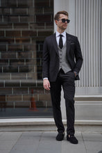 Load image into Gallery viewer, Simon Slim Fit Wool Combination Black & Gray Suit