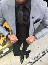 Load image into Gallery viewer, Verno Gray Slim Fit Patterned Suit