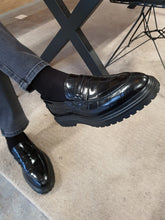Load image into Gallery viewer, Ed Sardinelli Croco Eva Black Leather Shoes