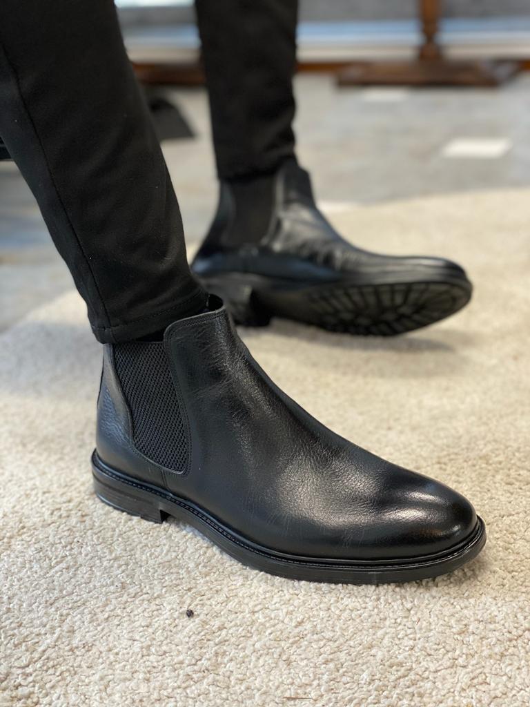 Terminal portugisisk Giftig Grant Genuine Leather Rubber Sole Black Chelsea Boots – MCR TAILOR