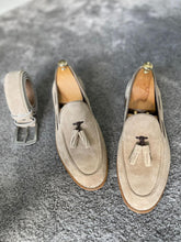 Load image into Gallery viewer, Reese Special Edition Beige Tasseled Suede Leather Shoes