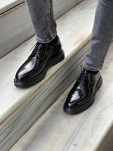 Load image into Gallery viewer, James Eva Sole Laced Up Black Leather Shoes