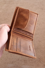 Load image into Gallery viewer, Sardinelli Hidden Card Section Tan Leather Wallet