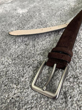 Load image into Gallery viewer, Reese Slim Fit Steel Buckled Suede Brown Leather Belts