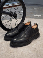 Load image into Gallery viewer, Logan Sardinelli Eva Sole Lace up Calfskin Black Shoes