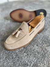 Load image into Gallery viewer, Reese Special Edition Beige Tasseled Suede Leather Shoes