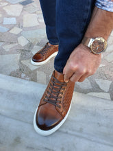 Load image into Gallery viewer, Jason Sardinelli Lace up Eva Sole Tan Sneakers