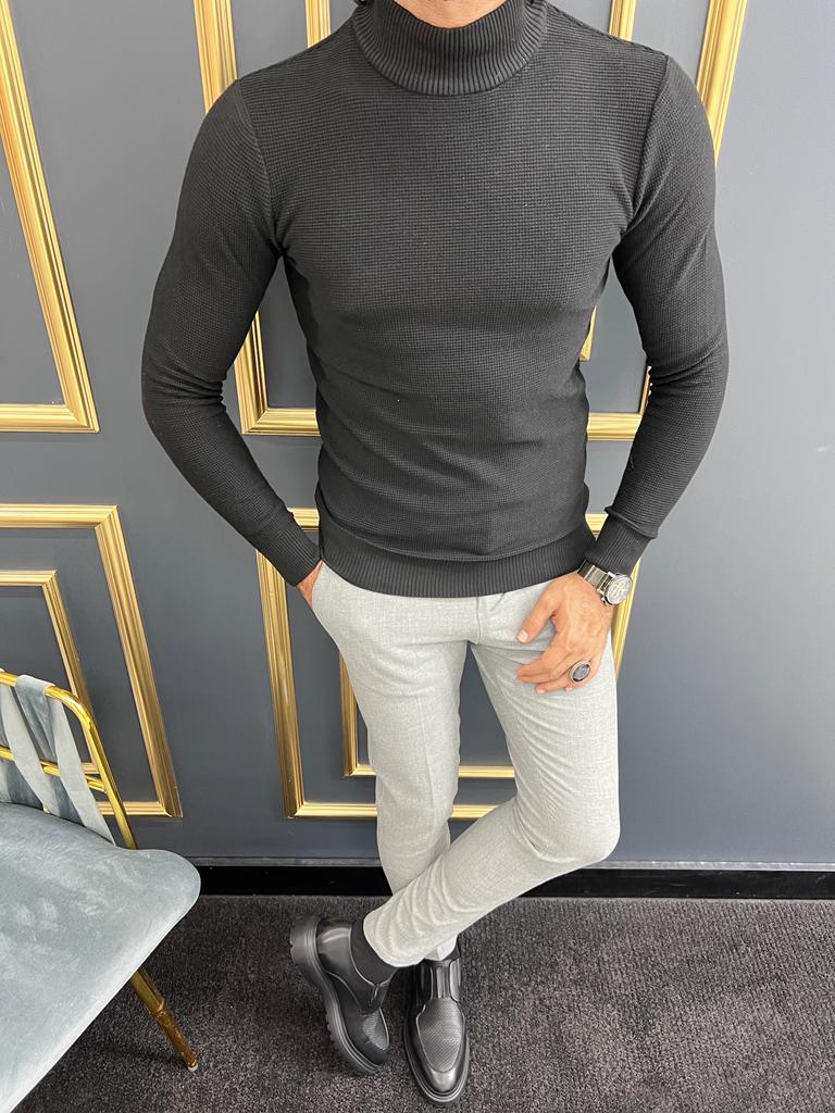 Designer black sale turtleneck sweater