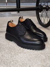 Load image into Gallery viewer, Logan Sardinelli Eva Sole Lace up Calfskin Black Shoes