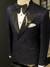 Load image into Gallery viewer, Shleton Navy Blue Slim Fit Tuxedo