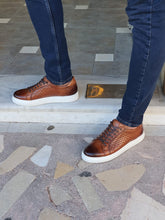 Load image into Gallery viewer, Jason Sardinelli Lace up Eva Sole Tan Sneakers