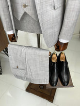 Load image into Gallery viewer, Luxe Slim Fit High Quality Plaid Woolen Grey Suit