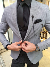 Load image into Gallery viewer, Verno Gray Slim Fit Patterned Suit
