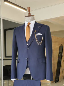 Ross Slim Fit BiStretch Navy Blue Suit