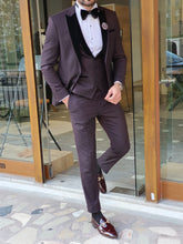 Load image into Gallery viewer, Ed Slim Fit Dovetail Claret Red Tuxedo