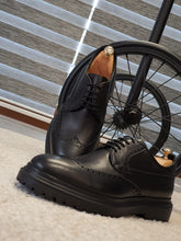 Load image into Gallery viewer, Logan Sardinelli Eva Sole Lace up Calfskin Black Shoes