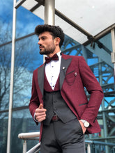 Load image into Gallery viewer, Abboud Claret Red Slim Fit Tuxedo