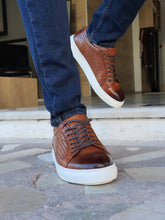 Load image into Gallery viewer, Jason Sardinelli Lace up Eva Sole Tan Sneakers