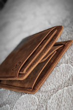 Load image into Gallery viewer, Sardinelli Hidden Card Section Tan Leather Wallet