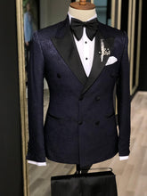 Load image into Gallery viewer, Shleton Navy Blue Slim Fit Tuxedo