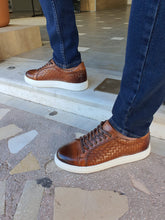 Load image into Gallery viewer, Jason Sardinelli Lace up Eva Sole Tan Sneakers