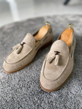 Load image into Gallery viewer, Reese Special Edition Beige Tasseled Suede Leather Shoes