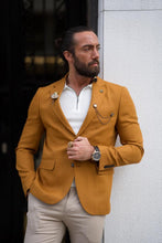 Load image into Gallery viewer, Noah Slim Fit Mono Collared Camel Blazer
