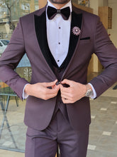Load image into Gallery viewer, Ed Slim Fit Dovetail Claret Red Tuxedo