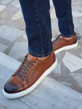 Load image into Gallery viewer, Jason Sardinelli Lace up Eva Sole Tan Sneakers