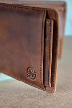 Load image into Gallery viewer, Sardinelli Hidden Card Section Tan Leather Wallet