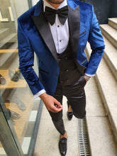 Load image into Gallery viewer, Royal Special Edition Slim Fit Indigo Velvet Tuxedo
