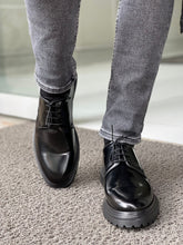 Load image into Gallery viewer, James Eva Sole Laced Up Black Leather Shoes