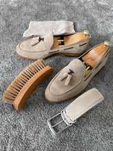 Load image into Gallery viewer, Reese Special Edition Beige Tasseled Suede Leather Shoes