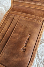 Load image into Gallery viewer, Sardinelli Hidden Card Section Tan Leather Wallet