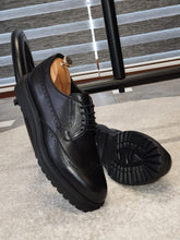 Load image into Gallery viewer, Logan Sardinelli Eva Sole Lace up Calfskin Black Shoes