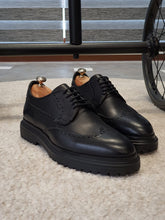 Load image into Gallery viewer, Logan Sardinelli Eva Sole Lace up Calfskin Black Shoes