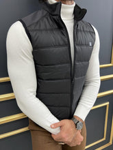 Load image into Gallery viewer, Leon Slim Fit Zippered Black Vest
