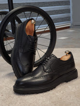 Load image into Gallery viewer, Logan Sardinelli Eva Sole Lace up Calfskin Black Shoes