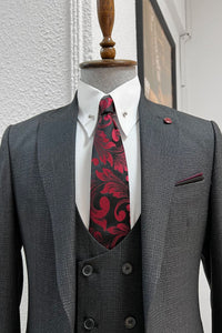 Simon Slim Fit High Quality Anthracite Woolen Suit