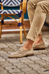 Oliver Special Designed Suede Leather Beige Loafer