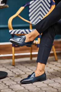 Oliver Special Designed Tasseled Detailed Navy Loafer