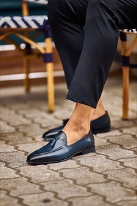 Oliver Special Designed Tasseled Detailed Navy Loafer