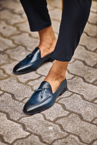 Oliver Special Designed Tasseled Detailed Navy Loafer