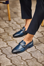 Load image into Gallery viewer, Oliver Special Designed Buckle Detailed Navy Loafer
