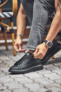 Oliver Special Designed Thick Sole Black Sneakers