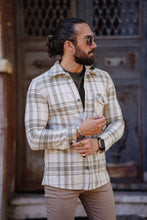 Load image into Gallery viewer, Craig Slim Fit Green Beige Lumberjack Striped Shirt
