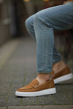 Load image into Gallery viewer, Stanley New Collection Eva Sole Nubuck Strap Loafer in Camel
