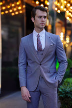 Load image into Gallery viewer, Jude Slim Fit High Quality Patterned Grey Woolen Suit
