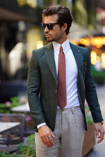 Load image into Gallery viewer, Jude High Quality Slim-fit Self-Patterned Khaki Blazer

